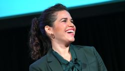 HOLLYWOOD, CALIFORNIA - NOVEMBER 09: America Ferrera speaks onstage at Vulture Festival Presented By AT&T at The Roosevelt Hotel on November 09, 2019 in Hollywood, California. (Photo by Charley Gallay/Getty Images for New York Magazine)