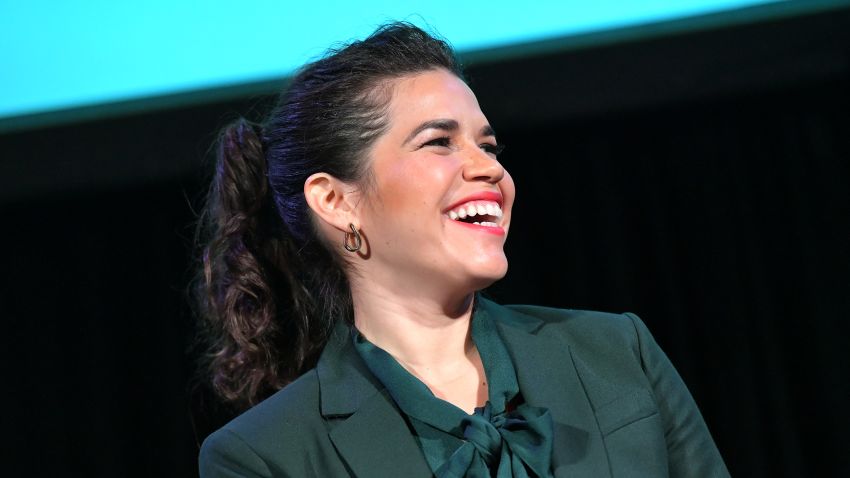 HOLLYWOOD, CALIFORNIA - NOVEMBER 09: America Ferrera speaks onstage at Vulture Festival Presented By AT&T at The Roosevelt Hotel on November 09, 2019 in Hollywood, California. (Photo by Charley Gallay/Getty Images for New York Magazine)