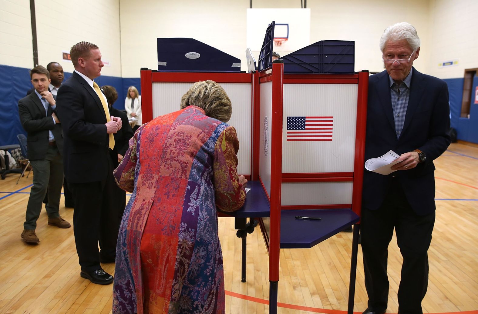 The Clintons vote at a school in Chappaqua, New York, in April 2016.