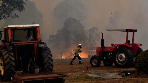 A firefighter in the town of Nowra, New South Wales, on December 31, 2019.