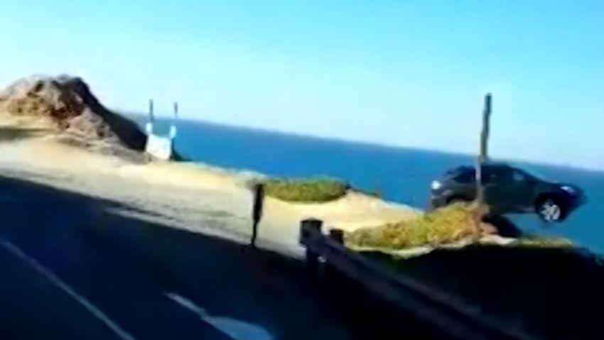 Dashcam Footage Captures Car Driving Off Cliff Cnn 