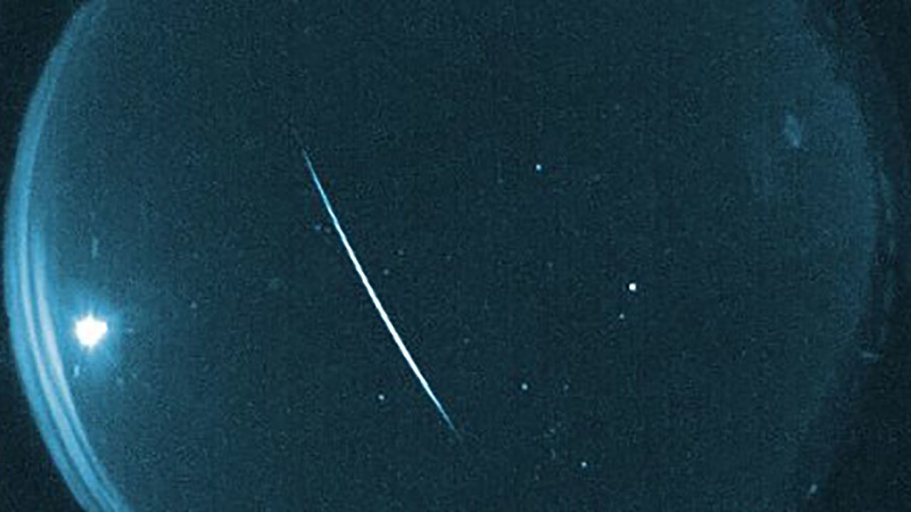 A long exposure of the Quadrantid meteor shower.