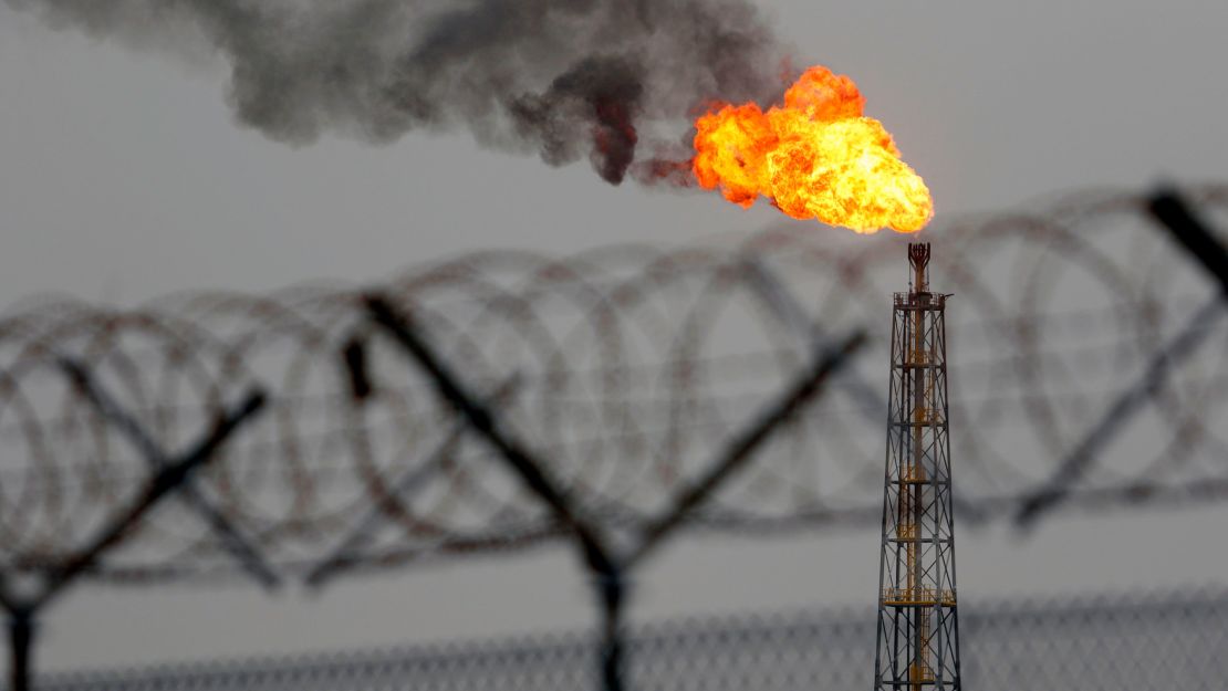 An oil and gas field near Basra, Iraq. 