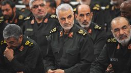 TEHRAN, IRAN - SEPTEMBER 18 : Iranian Quds Force commander Qassem Soleimani (C) attends Iranian supreme leader Ayatollah Ali Khamenei's (not seen) meeting with the Islamic Revolution Guards Corps (IRGC) in Tehran, Iran on September 18, 2016. (Photo by Pool / Press Office of Iranian Supreme Leader/Anadolu Agency/Getty Images)