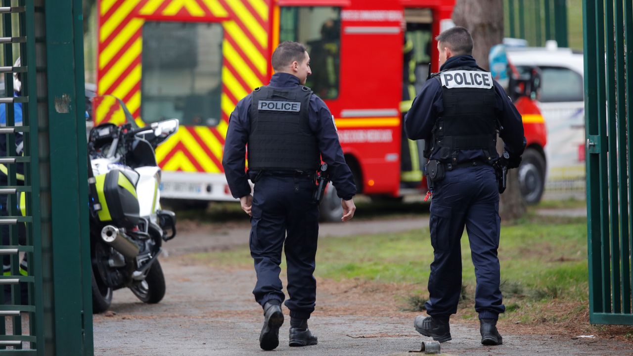 French police secure an area in Villejuif near Paris on January 3, 2020.