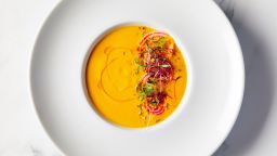 A chilled golden beet soup leads the night's menu