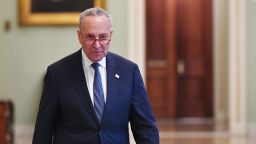 US Senate Minority Leader Chuck Schumer walks to his office from the Senate Chamber at the US Capitol in Washington, DC, on January 3, 2020.