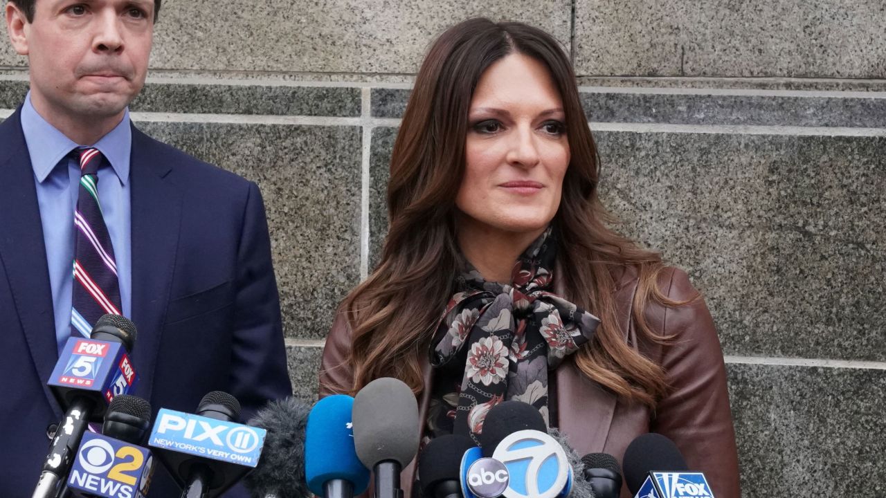 Lawyer Donna Rotunno, right, speaks outside Manhattan court in December.