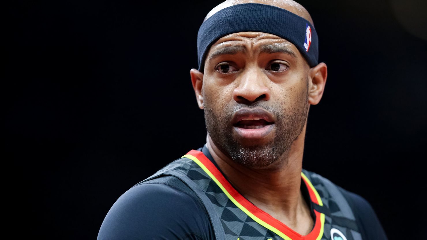 Vince Carter of the Atlanta Hawks during Saturday's game against the Indiana Pacers at State Farm Arena in Atlanta.