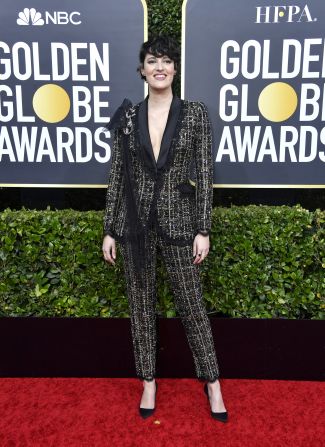 Writer and star of "Fleabag," Phoebe Waller-Bridge wore an embellished Ralph & Russo power suit.