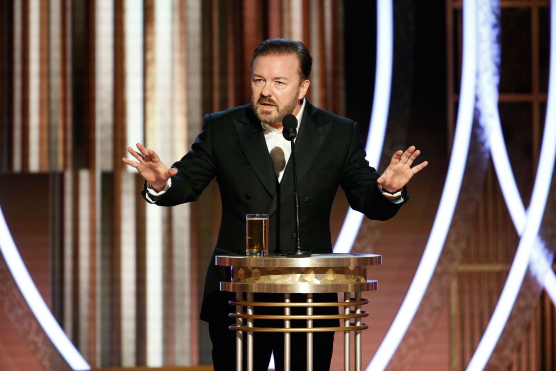 Sunday was the fifth time Ricky Gervais hosted the Golden Globes. 