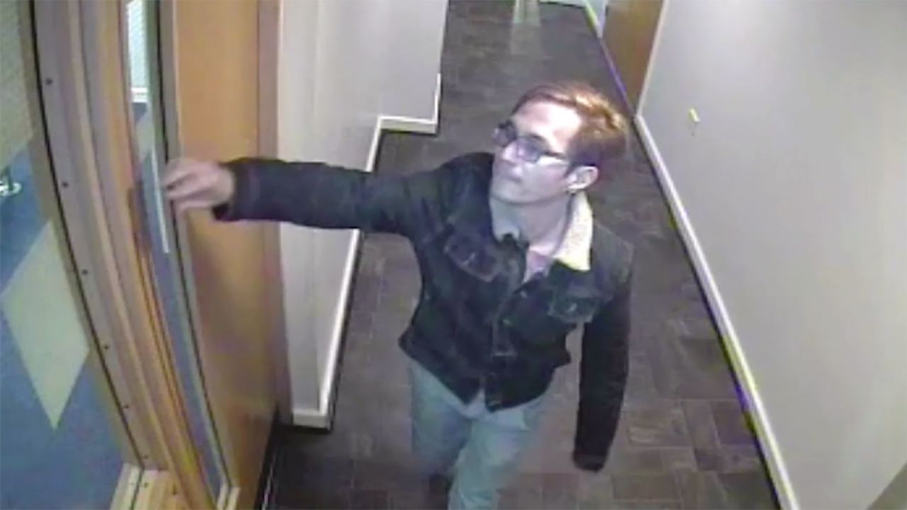 Sinaga leaving his apartment building to prowl for victims, in CCTV footage released by police.
