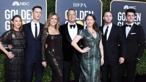 Tom Hanks' family were out in force to support him at the Golden Globes.