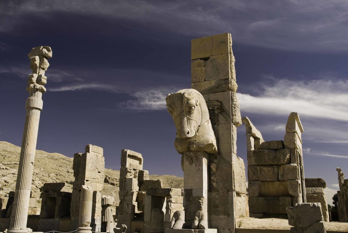 A view of the archaeological ruins of Persepolis, from 2008.