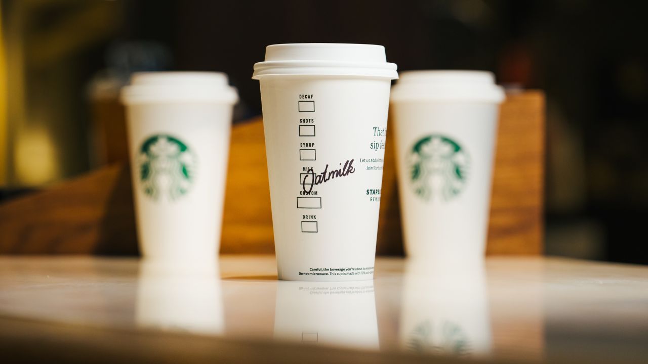 Starbucks is now serving oat milk lattes in about 1,300 locations. 