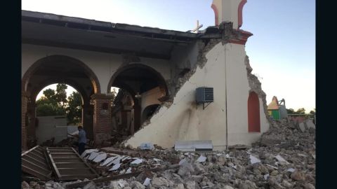 The quake badly damaged the Inmaculada Concepción church in Guayanilla, Puerto Rico.