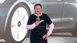 Tesla CEO Elon Musk speaks during the Tesla China-made Model 3 Delivery Ceremony in Shanghai. - Tesla CEO Elon Musk presented the first batch of made-in-China cars to ordinary buyers on January 7, 2020 in a milestone for the company's new Shanghai "giga-factory", but which comes as sales decelerate in the world's largest electric-vehicle market. (Photo by STR / AFP) / China OUT (Photo by STR/AFP via Getty Images)