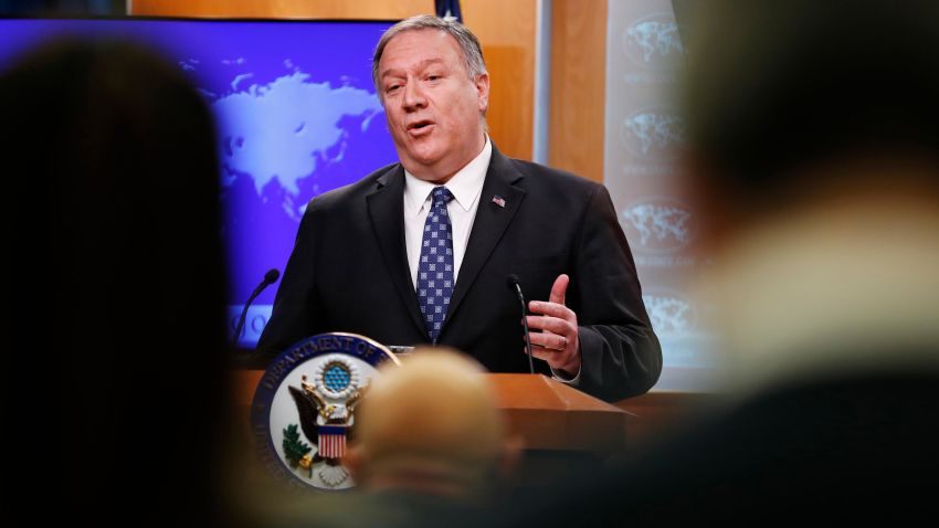 Secretary of State Mike Pompeo speaks about Iran, Tuesday Jan. 7, 2020, at the State Department in Washington. 