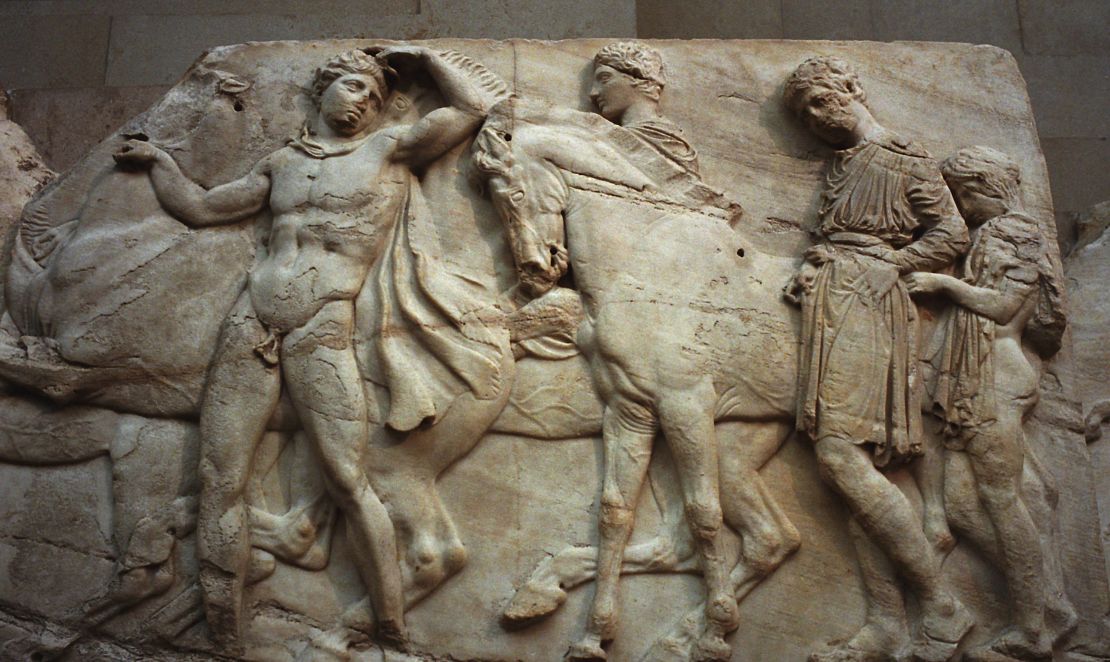 A section of the Parthenon Marbles on display at the British Museum in London.