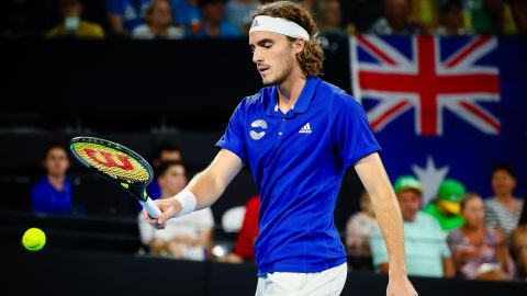Stefanos Tsitsipas' tantrum caused him mum to give him a stern court-side telling off.