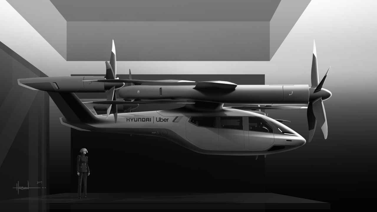 Uber and Hyundai unveiled the S-A1 flying taxi model at CES.