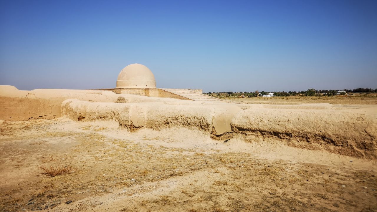 The sun-ripened stupa is part of a large complex of Buddhist structures in Termez, in Uzbekistan's southeast.