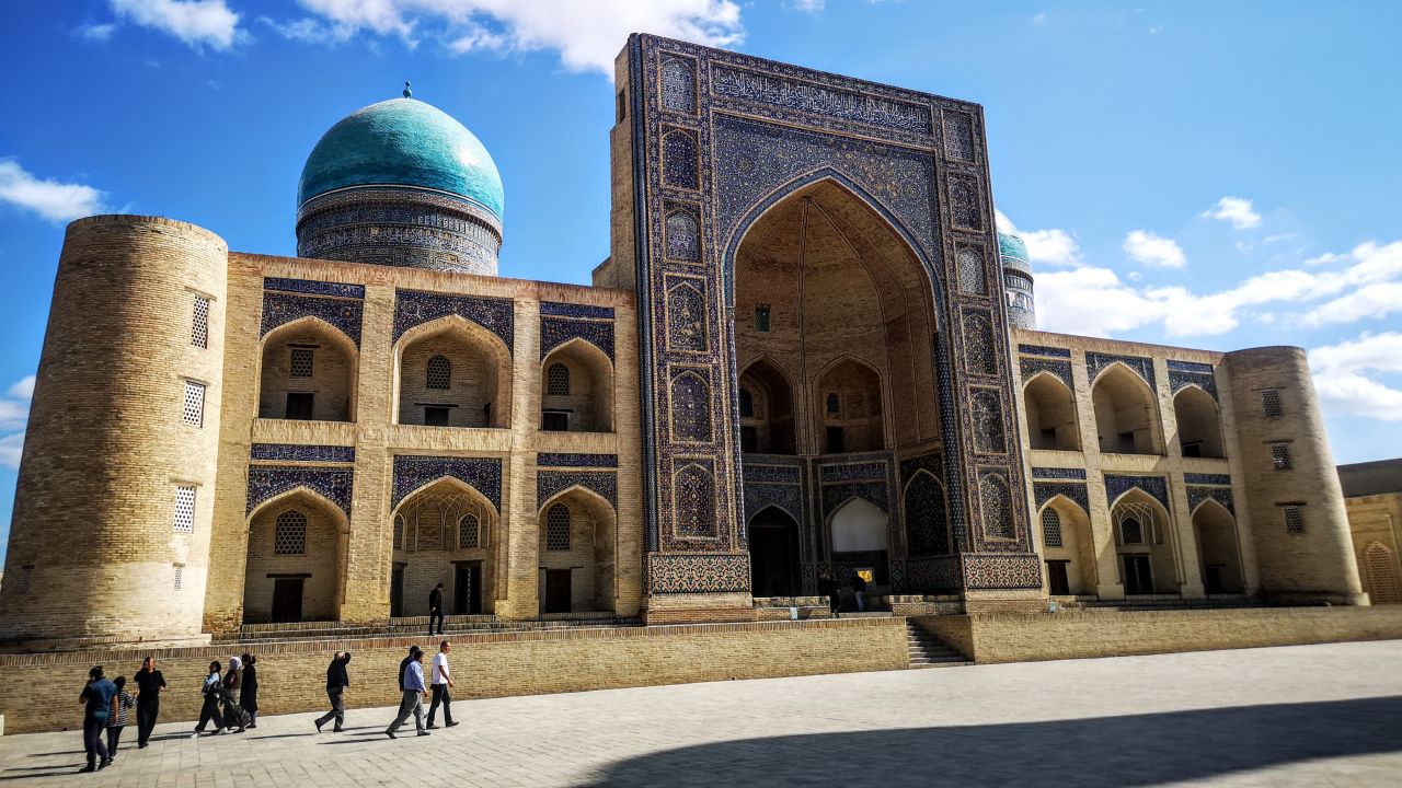 Each mausoleum in Samarkand is disparate, but the whole melds together in a sparkling jigsaw of a jewel box, brocaded with glossy turquoise and aquamarine tiles.  
