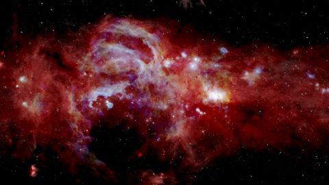 A new composite infrared image of the center of our Milky Way galaxy.