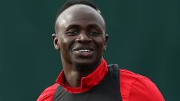 LIVERPOOL, ENGLAND - OCTOBER 22: Sadio Mane warms up during a Liverpool training session ahead of the Champions League group E match against KRC Genk at Melwood Training Ground on October 22, 2019 in Liverpool, England. (Photo by Jan Kruger/Getty Images)