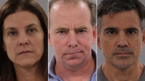 Fotis Dulos (right), his ex-girlfriend Michelle Troconis (left) and his former attorney Kent Mawhinney (center) face charges related to the presumed death of Jennifer Farber Dulos.