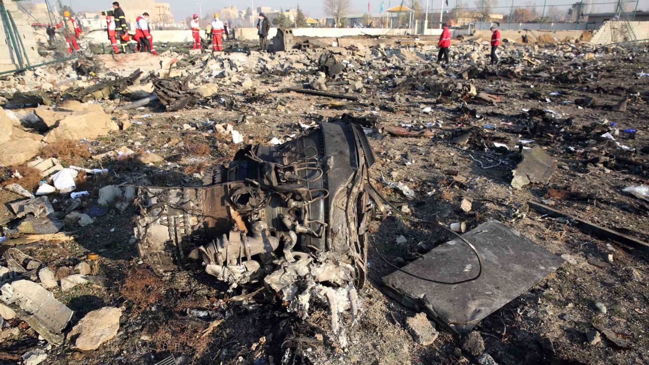 Iranian authorities are working through the debris at the crash site south-west of Tehran.
