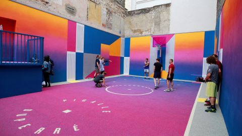 The Pigalle basketball court is much better known than the historic court at rue de Prévise.