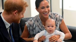 CAPE TOWN, SOUTH AFRICA - SEPTEMBER 25: Prince Harry, Duke of Sussex, Meghan, Duchess of Sussex and their baby son Archie Mountbatten-Windsor meet Archbishop Desmond Tutu and his daughter Thandeka Tutu-Gxashe at the Desmond & Leah Tutu Legacy Foundation during their royal tour of South Africa on September 25, 2019 in Cape Town, South Africa. (Photo by Toby Melville - Pool/Getty Images)