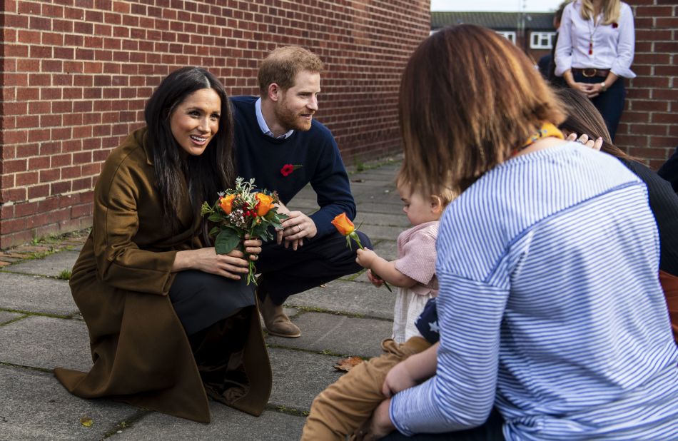 Meghan and Harry visit a community center in Windsor, England, in November 2019.