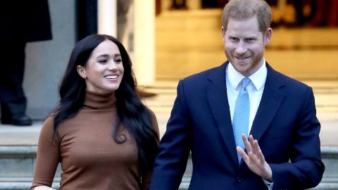 Prince Harry, Duke of Sussex and Meghan, Duchess of Sussex depart Canada House on January 07, 2020 in London, England. 