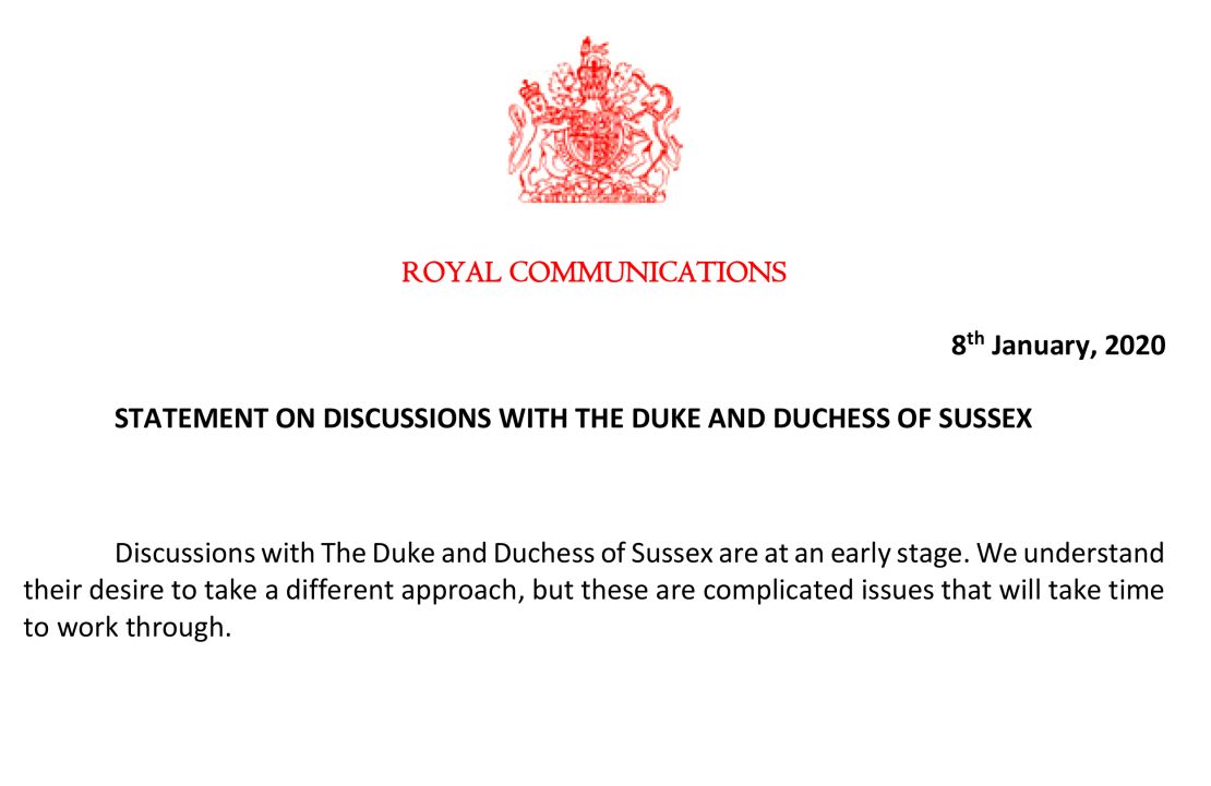 In a statement, Buckingham Palace said it would "take time" to resolve the issue.