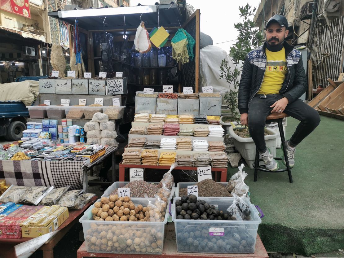 Hours after the Iranian strike, it was business as usual at central Baghdad's open marketplace. 