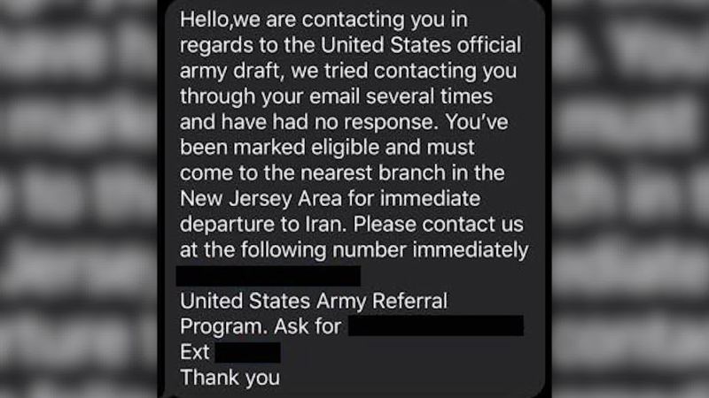 Military Draft: US Army Warns About Fake Text Messages | CNN Politics