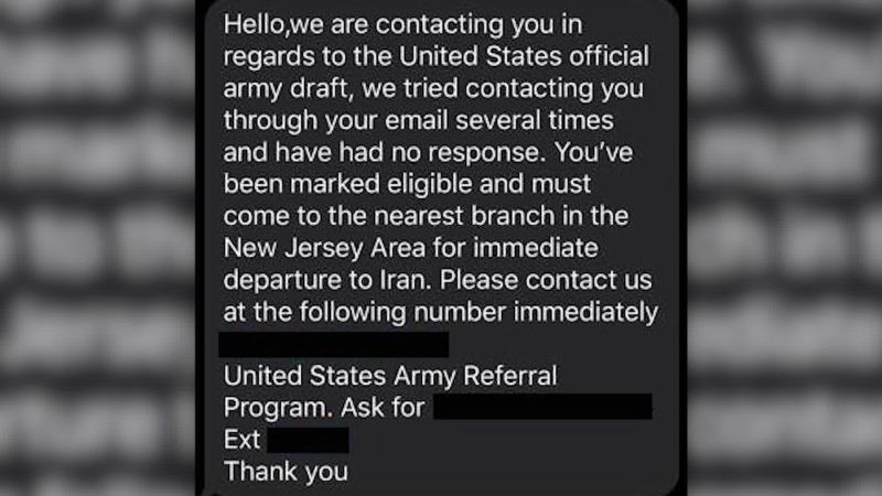 US Army warns about fake military draft text messages CNN Politics