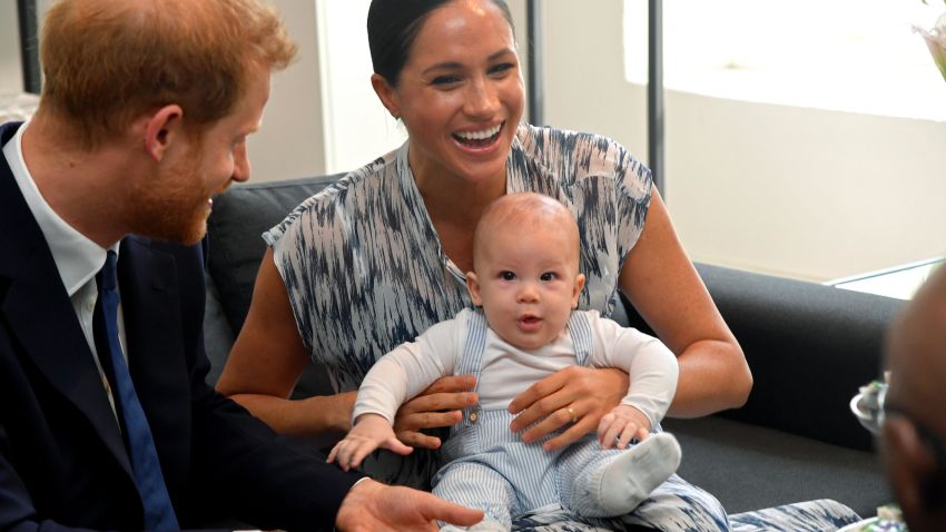 CAPE TOWN, SOUTH AFRICA - SEPTEMBER 25: Prince Harry, Duke of Sussex, Meghan, Duchess of Sussex and their baby son Archie Mountbatten-Windsor meet Archbishop Desmond Tutu and his daughter Thandeka Tutu-Gxashe at the Desmond & Leah Tutu Legacy Foundation during their royal tour of South Africa on September 25, 2019 in Cape Town, South Africa. (Photo by Toby Melville/Pool/Getty Images)