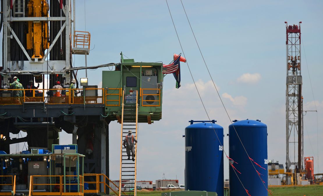 A worker heads to the drilling deck at an Anadarko Petroleum rig. (RJ Sangosti/The Denver Post/Getty Images)