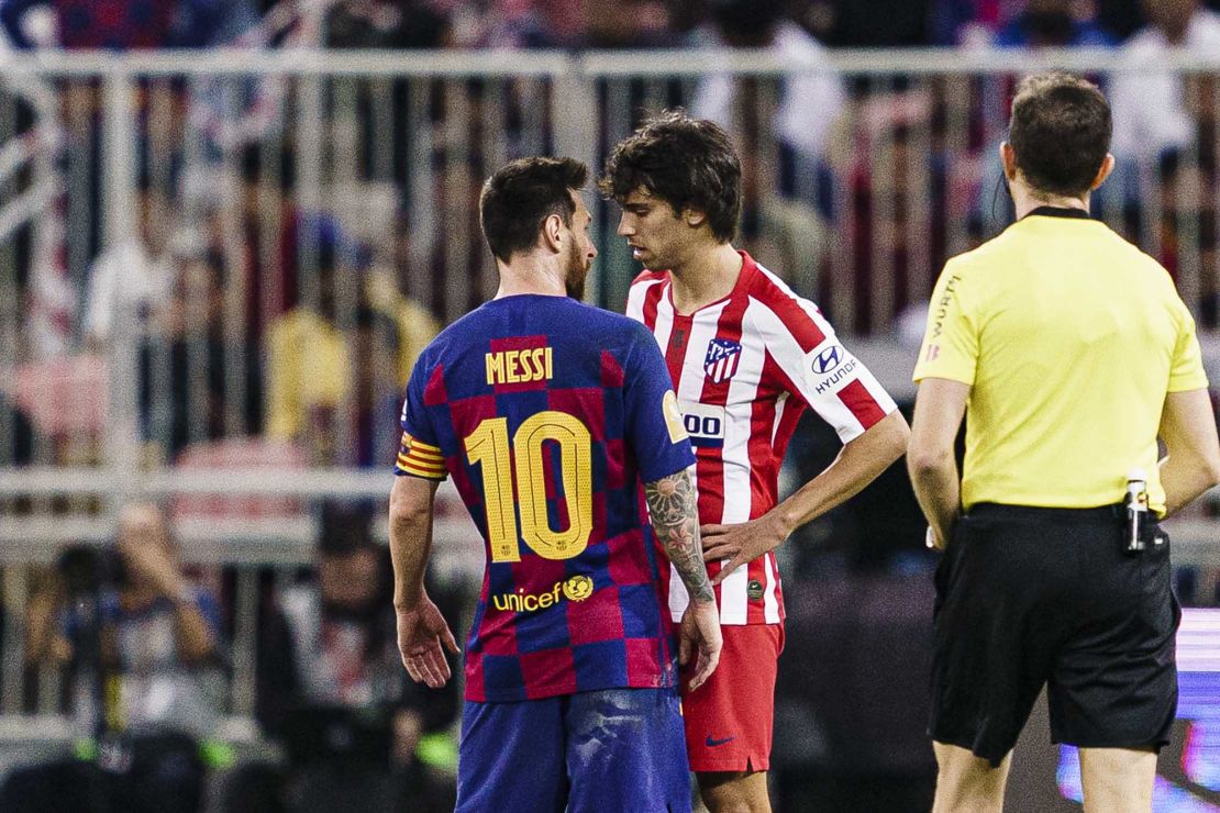 Lionel Messi clashed with Joao Felix during Thursday's semifinal. 