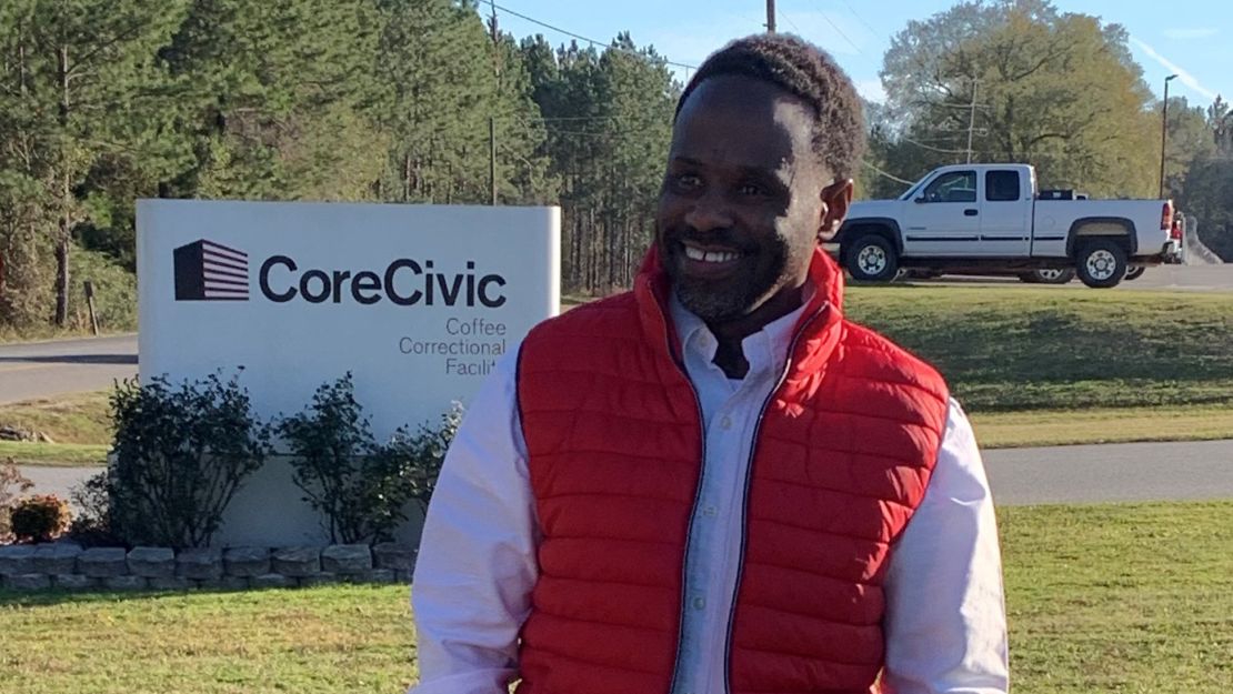 Robinson, seen here shortly after his release Wednesday, will stay with relatives in southern Georgia, the Georgia Innocence Project says.