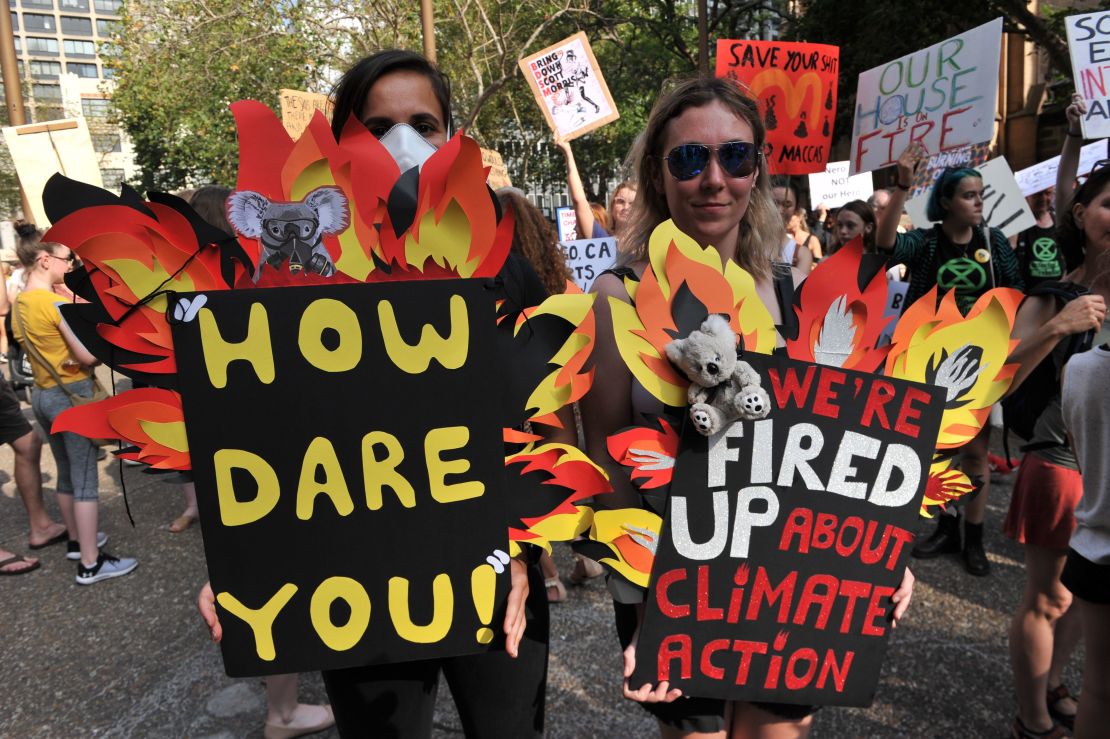 A climate action protest in Sydney, Australia, on January 10, 2020.