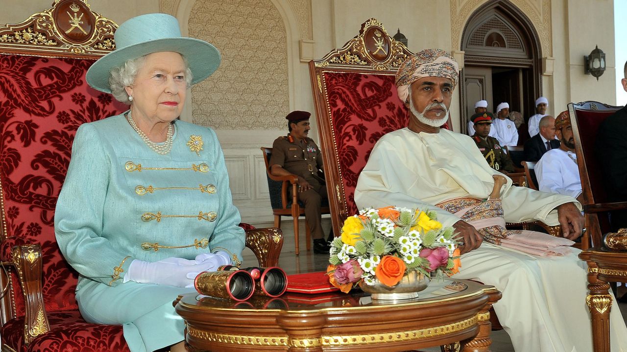 Queen Elizabeth II and Qaboos in Oman in 2010.