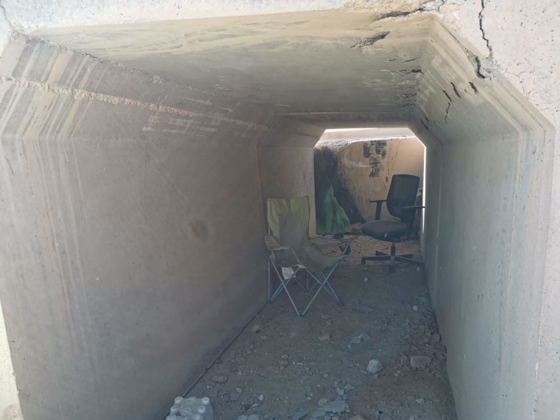 A bunker at Al-Asad air base where US personnel sheltered.