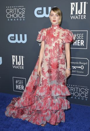 Saoirse Ronan wore a floral gown by Erdem.