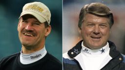 Bill Cowher, left, and Jimmy Johnson were elected to the Pro Football Hall of Fame.