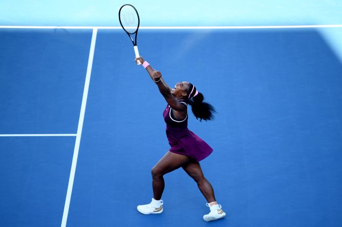 Serena Williams celebrates after winning the ASB Classic in Auckland, New Zealand, on Sunday, January 12. This is Williams' <a href="index.php?page=&url=https%3A%2F%2Fwww.cnn.com%2F2020%2F01%2F12%2Ftennis%2Fserena-williams-wins-first-title-mom-spt-intl%2Findex.html" target="_blank">first professional tennis title since giving birth</a> to her daughter Alexis Olympia in September 2017.