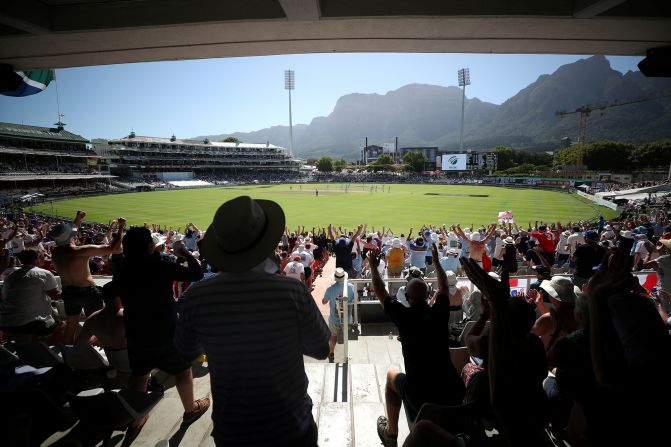 Cricket fans watch a match against South Africa and England in Cape Town on Friday, January 7.